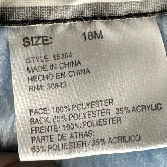 Rothschild Faux Beige Suede and Sherpa Blue Lined Hooded Coat Size 18M - Picture 8 of 11